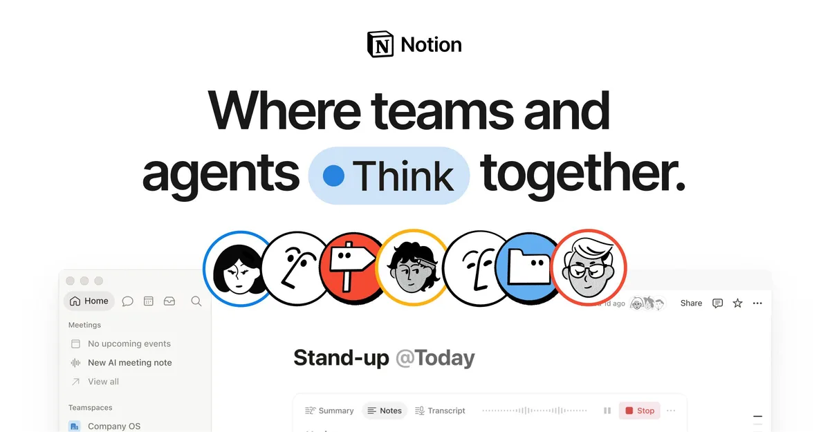 Notion's own social preview image for its connected workspace